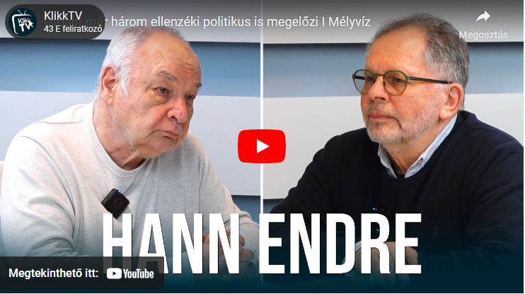 Hann Endre a Medián legújabb politikus-népszerűségi rangsoráról